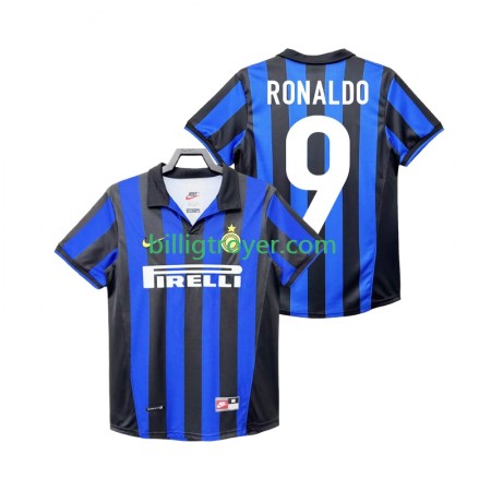 Billige Fotballdrakter Inter Milan Roanldo 9 1999 Retro Hjemmedraktsett 1998 Kortermet